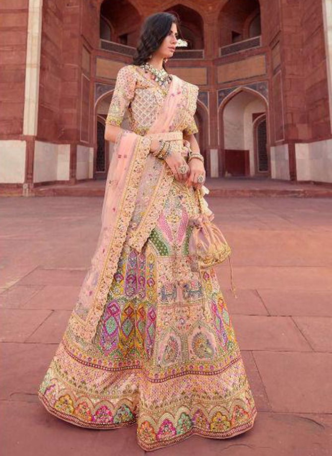 Peach Royal 27 Wedding Wear Wholesale Bridal Lehenga Choli Collection 1014